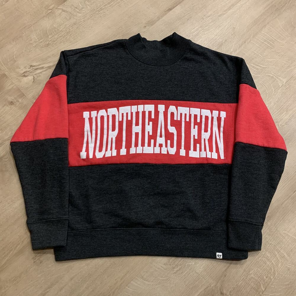 '47 Brand Northeastern University Huskies Sweatshirt Gray Red Women's Small S